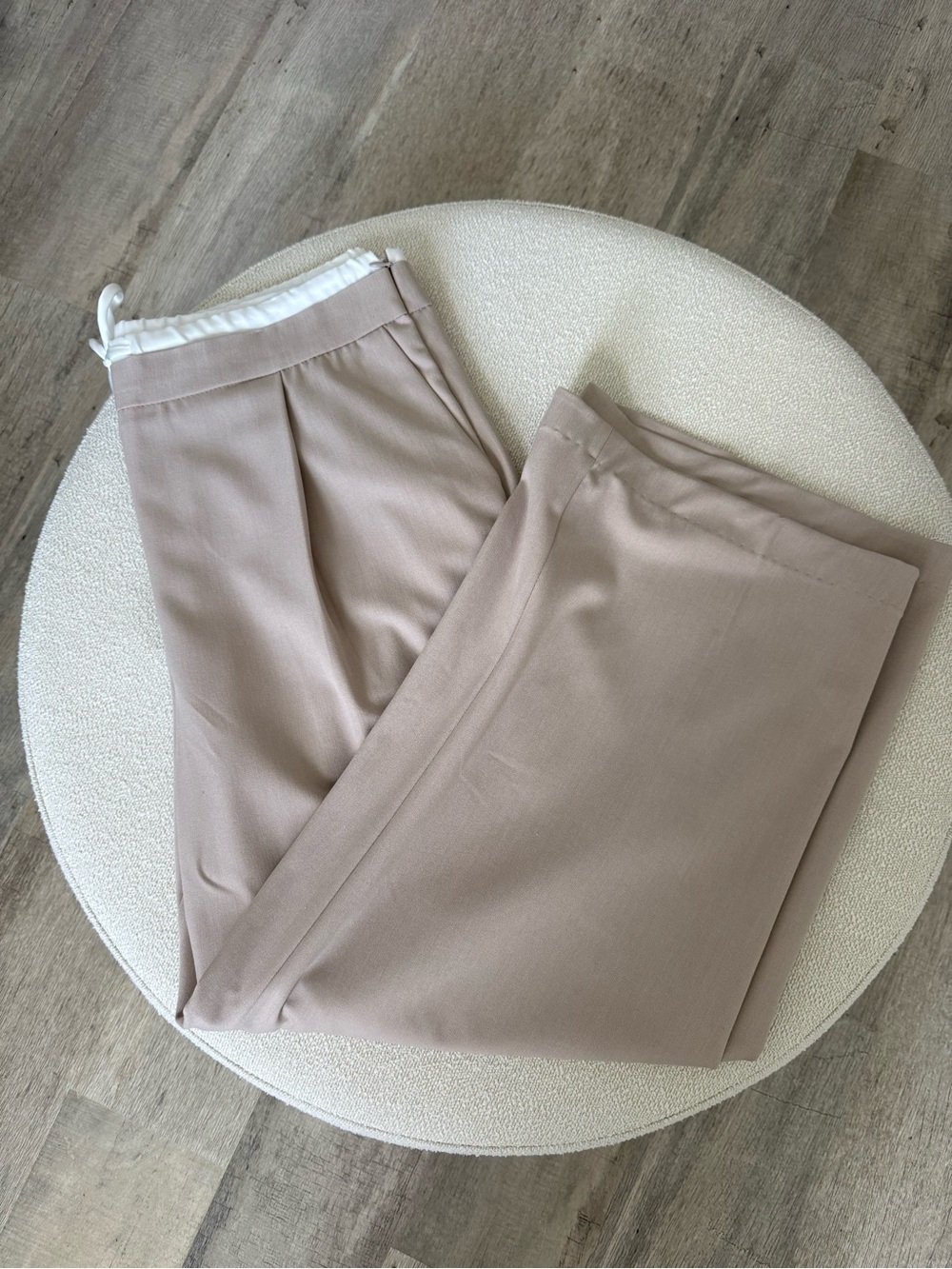 Zara Neutral Beige Tailored Trousers